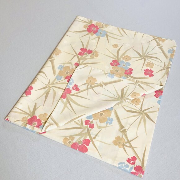 Vintage WABASSO Floral Pillowcase- SINGLE: Raspberry Pink & Glacier Blue Wildflo - Picture 4 of 11